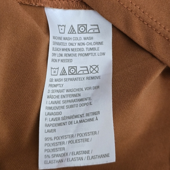 SUSAN GRAVER size Large Liquid Knit 3/4 Sleeve‎ Mock Neck Keyhole Tunic Copper - Picture 10 of 12